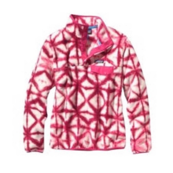 Patagonia Snap T Synchilla Pullover Sweater Shibori Tie Dye Pink sz S small - Picture 6 of 6
